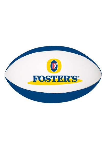 Mini rugby ball printed in blue, white and yellow